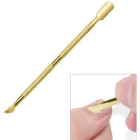2-Way Golden Cuticle Pusher Dead Skin Remover, Pedicure and Manicure Nail Care Cleaner Tool