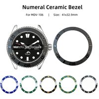 For Casio Mdv-106 Sloped Ceramic Bezel Insert 12h Pearl-marker Mdv106 Duro/marlin Dive Watch 41x32.8mm Upgrade Insert Repair Mod