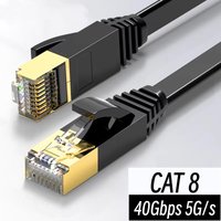 Ethernet Cable Cat8 Network Internet Lan RJ45 Cat8 Flat Gold Plated 40Gbps 2000 MHz Router Modem Notebook computer PS5 / 4