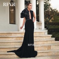 RFYR Halter Evening Dress Sexy V Neck Party Dress Mermaid Prom Dress Elegant فساتين مناسبة رسمية Customized