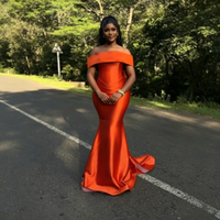 2026 Elegant Mermaid Bridesmaid Dresses for Women Off Shoulder Sweep Train Bow Satin Africa Wedding Guest Party Gowns Customized