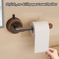 Bathroom Toilet Suction Cup Bathroom Paper Towel Hanger Punch-free Wall-mounted Roll Paper Storage Rack