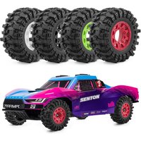 118mm Short Course Truck Wheel & Tire Set (4PCS) with 12mm/14mm/17mm Hex Bolts for 1/10 Scale ARRMA Senton & TRX Slash