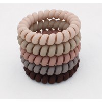5Pcs/set New Fashion Matt Solid Telephone Wire Elastic Hair Band Frosted Spiral Cord Rubber Band Hair Tie Stretch Head Band Gum