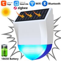 Tuya Smart For Zigbee/Wifi Siren Alarm Waterproof Outdoor With Solar And USB Power Supply Optional 95dB Remote Control