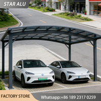 UV Protection Polycarbonate Canopy Outdoor Awning Rain Cover High Quality Polycarbonate Carport Shelter for Vehicle Parking