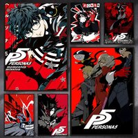 Game Persona 5 Poster Self-adhesive Waterproof Paper Sticker Coffee House Bar Room Wall Decor