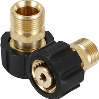 Pressure Washer Hose 5000PSI Sturdy Metal Pressure Washer Adapter Brass M22 15mm Female to M22 14mm Male Connect Fitting 2Pcs