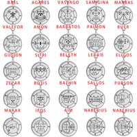 LIKGREAT Stainless Steel Men Necklace Lesser Key of King Solomon Occult Sigil 72 Demon Medalion Pagan Pendant Kabbalah Amulet