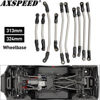 AXSPEED Edelstahl-Chassis-Verbindungsstücke, Aufhängungsverbindung mit Stangenenden, 313/324 mm Radstand für 1/10 TRX4 K10 Bronco Blazer Teile