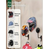 AliExpress NONE Wall Mount Motorcycle Helmet Holder 180°Rotation Football Bicycle Helmet Rack Helmet Display Hanger Stand for Caps With 2 Hooks