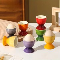 Ceramic Egg Cups, Porcelain Colorful Egg Cups, Stand Holder for Soft Boiled Eggs, Breakfast Cooking Kitchen Egg Serving