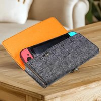 Switch 2 Protective Bag; Ultra Slim Felt Console Pouch with Game Card Storage Function