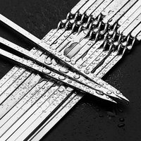 5-20Pcs Stainless Steel Barbecue Skewer Reusable BBQ Kebab Skewers for Outdoor Camping Picnic Tools Cooking Tools