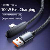 100W Cable 10A USB C Type C Fast Charging Cable Right Angle 90° Data Cord Cell Phone Fast Charging Data Cable for Samsung MI