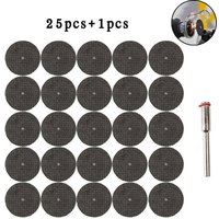 26pc 1/8 Inch Abrasive Cutting Disc Mandrel Fiberglass Reinforced Cut Off Wheel Rotary Discs Saw Cutting Rotary Tools Saw Blade
