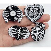 10pcs Halloween Dark Earrings Scare Skull Earrings Rainbow Ghost Butterfly DIY Accessories Jewelry