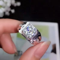 Fashion Man Moissanite Ring for Party 3ct D Color Moissanite Man Ring Solid 925 Silver Man Moissanite Jewelry Gift for Boyfriend