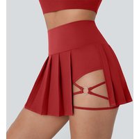 Fashion Red Summer Running Shorts Built-in Sexy False 2 Pieces Tennis Mini Skirt Cooling Quick Dry Breathable Yoga Skirt Women