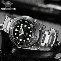 ADDIESDIVE Herren-Mechanikuhr, wasserdicht bis 300 m, Saphirglas, Keramiklünette, C3-Super-Leuchtzeiger, Edelstahlarmband, luxuriöse automatische Analoguhr.