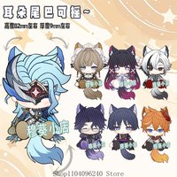 Genshin Impact Pantalone Xiao Felins Lorne Dottore Scaramouche Anime Acrylic Movable Schoolbag Key Chain Pendant Keychains