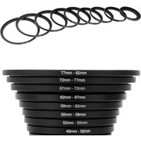 Metal Step Up Rings Aluminum Universal Lens Adapter Filter Set 46-48 49-52 52-55 55-58 58-62mm 62-67mm 67-72mm 72-77mm 77-82mm