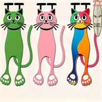 3pcs Cute Hanging Cartoon Cat Shape Bookmark,Kitten Page Marker, Fun Novelty Reading Accessory Gift for Students Book Decor