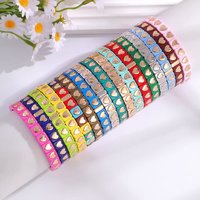 8MM Square Shape Love Bangle For Women Gold Color Boho Enamel Elastic Beads Bracelets Elastic Bangle Fashion Jewelry