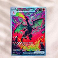 DIY Pokemon Dark Charizard ex Single Holographic Texture Cards English Version Perfect Condition Classic Anime Collectible TCG
