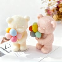 2026 New DIY Valentine's Day Balloon Bear Silicone Mold Handmade Gift Aroma Candle Gypsum Resin Decoration Molds