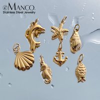 EManco Creative Stainless Steel Marine Animal Charms for Women DIY Necklace Bracelet Earrings 48 Hour Shipping