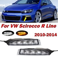 Pour VW Volkswagen Scirocco R Line 2010 2011 2012 2013 2014 voiture LED feux diurnes DRL blanc antibrouillard jaune clignotant