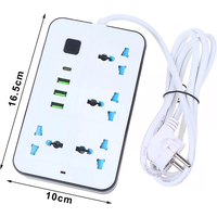 2/3/5M Extension Power Socket Charge Electrical Socket EU US Plug 2/3Pin Power Strip 1 TypeC 3 USB Port 4 Way AC Outlet