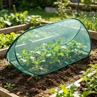 Pop-up Plant Cover Netting Garden Plant Mesh Cover with Ground Spikes Insect Barrier Plants Netting Foldable Crop Cage Raised Be