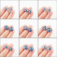 Fashion New Triangle Sunflower Palm Eye Animal Tortoise Charms Blue Resin Pendants Tibetan Silver Plated