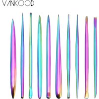 Colored Stainless Steel Soft Pottery Clay Sculpture Tool Clay Embossing tool DIY Polymer Clay Modeling Carving Tools