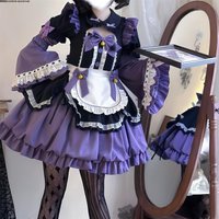 Cute Maid Uniform Cosplay Dress Loleta Skirt Short Sleeve Bloomer Costume Straight Hair Anime Game Film Original China Made