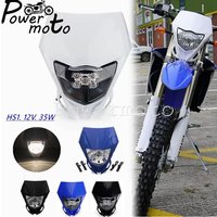 AliExpress papanda Motorcycle Dirt Bike Headlight Supermoto Head Lights Fairing Motocross 12V LED Head Lamp for Honda CRF XR FMX CR 400 450 650 230