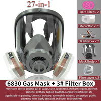 Full Face Gas Mask with Multi-Interface, Anti-Gas Respirator for Chemical Spray Painting, Industrial Safety Protection