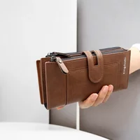 Fashionable Women's Long Wallet, Large Capacity European and American Phone Bag Zipper Synthetic Leather Multi Card Carrying Bag