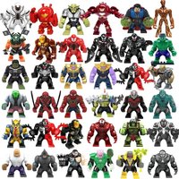 75PCS Anime Figures Superhero Mini Block Man Toy, Thanos Iron Man, Spider Man Duo, Block Toy Handheld, Children's Gift