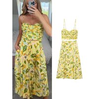 TFMLN Women Floral Print Skirt Two Piece Set Sexy Crop Sling Camisole Casual Beach Holiday Style A-line Skirts Sets Female New