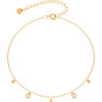 Dainty Water Drop Zircon Anklet for Women,Gold Color Stainless Steel Chain Anklets,Exquisite Jewelry Gifts