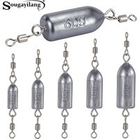 Sougayilang 10g-60g Fishing Sinkers 360° Rotating Anti-Tangle Split Ring Quick Bait Change for Freshwater & Saltwater Universal