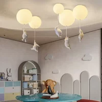 Nordycka Kreatywna Lampa Sufitowa w Kształcie Balonowego Misia, Kreskówkowa, do Pokoju Dziecięcego, Gabinetu, Sypialni, Żyrandol, Oprawa Oświetleniowa do Dekoracji Wnętrz