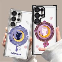Case for Samsung Galaxy S22 Ultra S23 S21 Plus S25 Edge S20 FE S24 Soft Phone Cover Sailor Moon Cat Manga