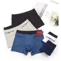1-Piece Men's Anti-Theft Underwear for Business Trips and Travel, with Zipper Pockets for Hiding Passports and Valuables, Boxer Briefs with Hidden Pockets