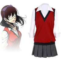 Anime Kakegurui Compulsive Gambler Cosplay Midari Ikishima Costume Japanese School Uniform Vest Skirt Women JK Dress Wig
