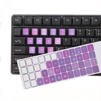 English Keyboard Stickers – Colorful PVC Keycaps for Desktops & Laptops, Durable & Easy-to-Apply; Ideal for Russian & Korean