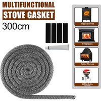 Wood Stove Door Gasket Rope 6-25mm 300cm For Fireplace Oven Seal Replacement High Temperature Resistant Fiberglass Grey